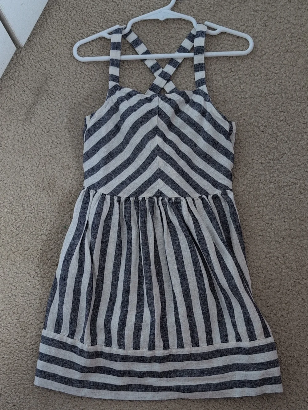 Carter's Navy & White Striped Cross-Back Summer Dress